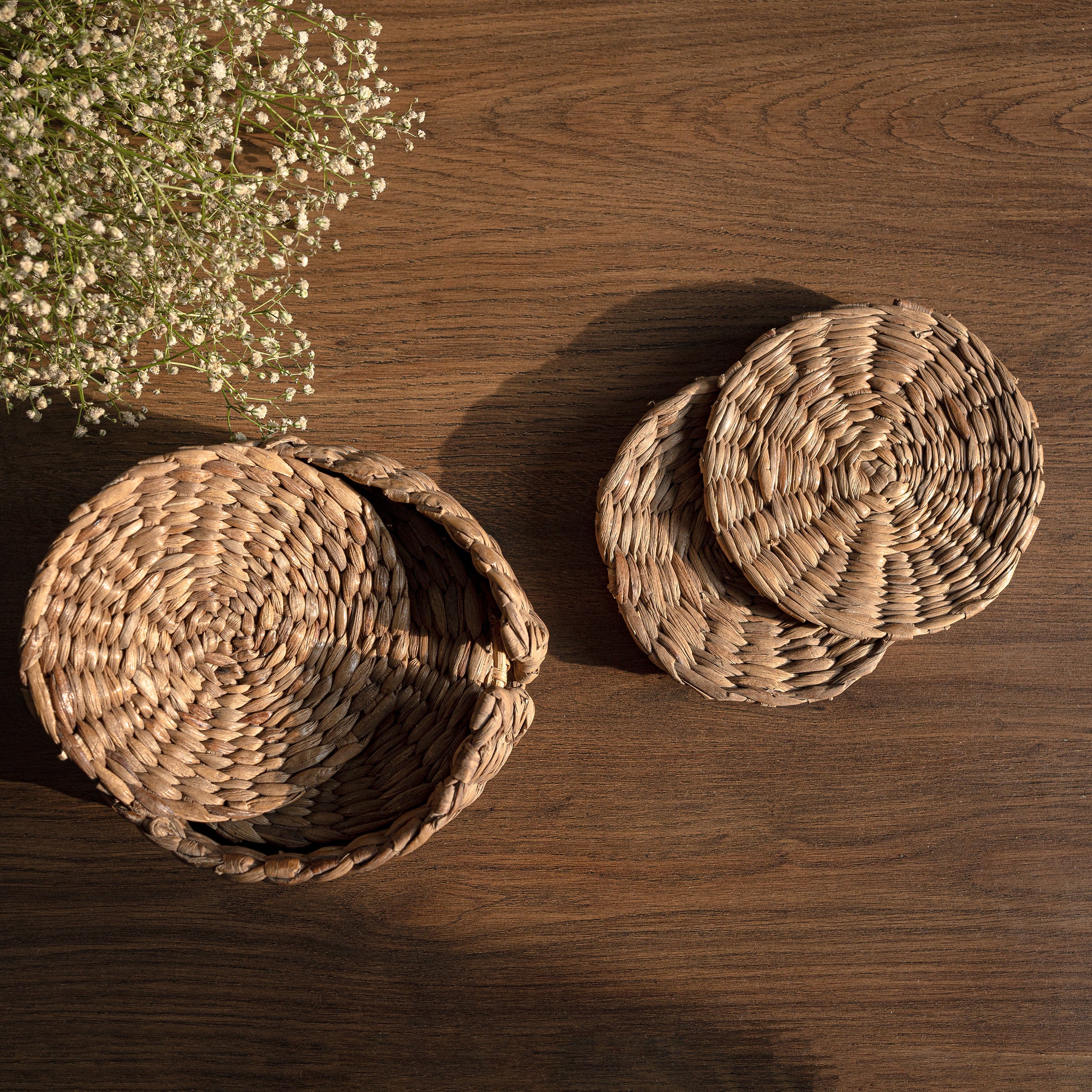 LAI - Water Hyacinth Coasters (Set of 6 with Holder)