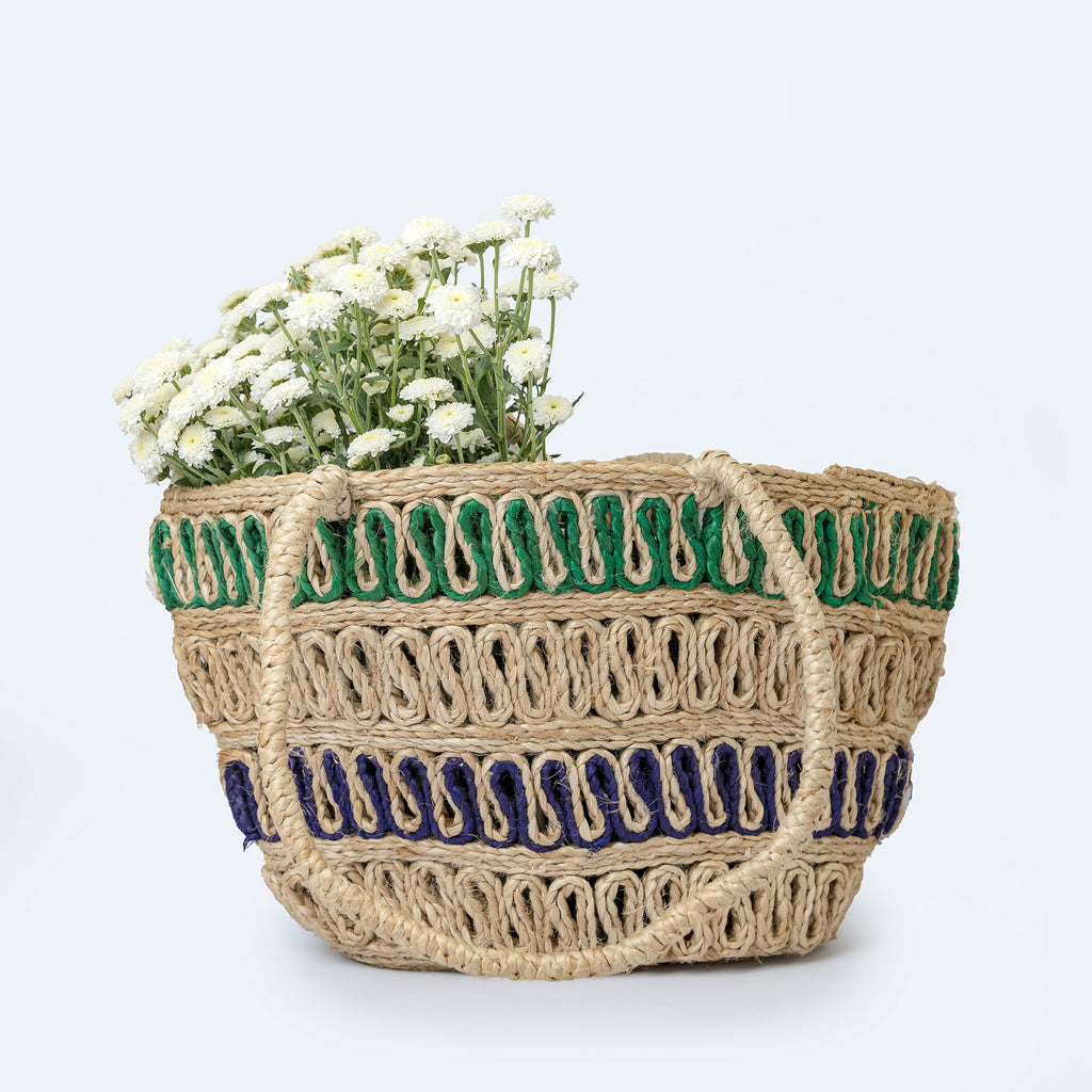 MAO - Raw Jute Shoulder Bag Multi-Colour