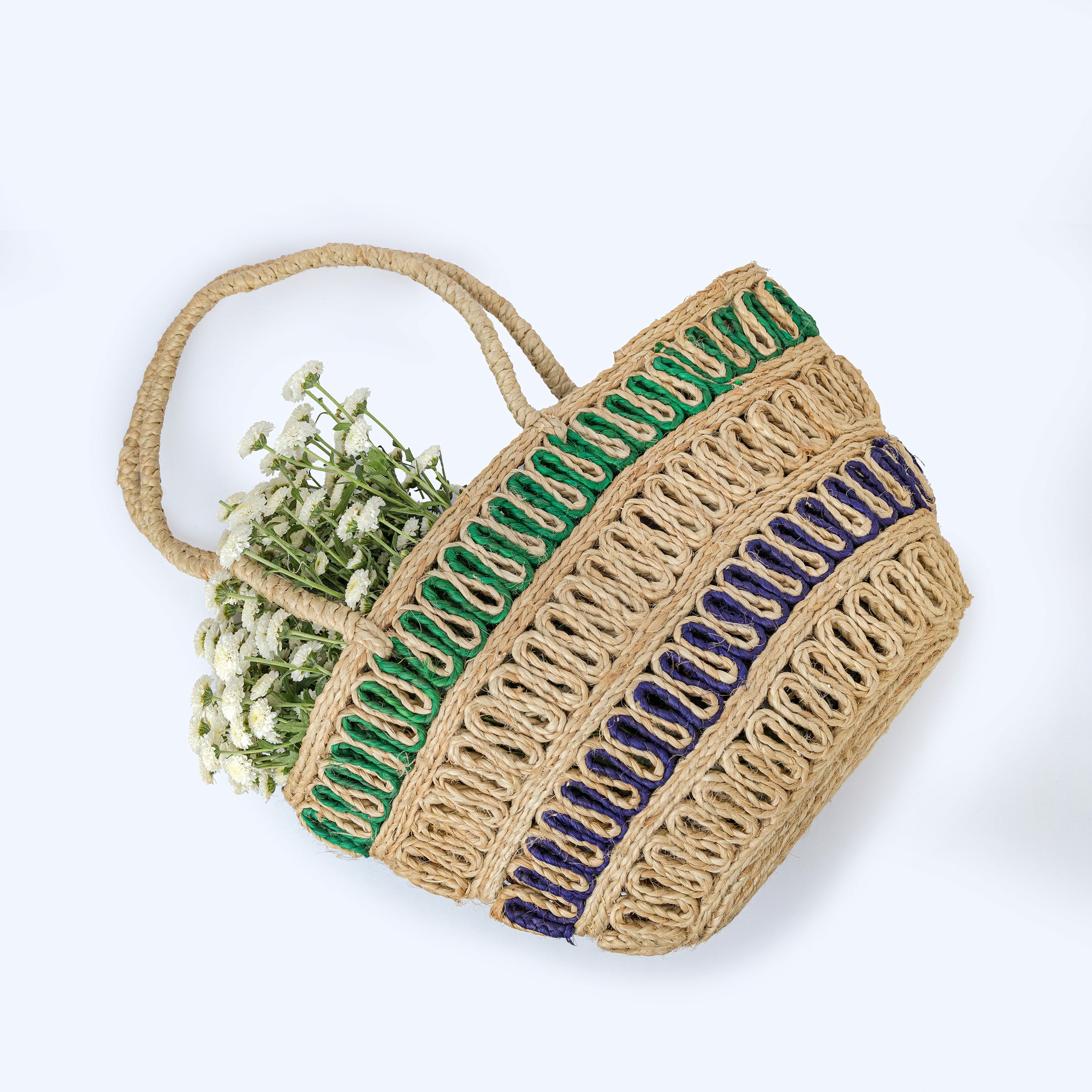 MAO - Raw Jute Shoulder Bag Multi-Colour