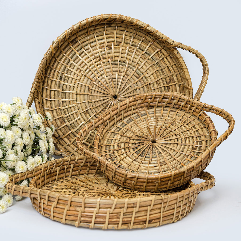 POCHURY - Bamboo Tray- Set of 3