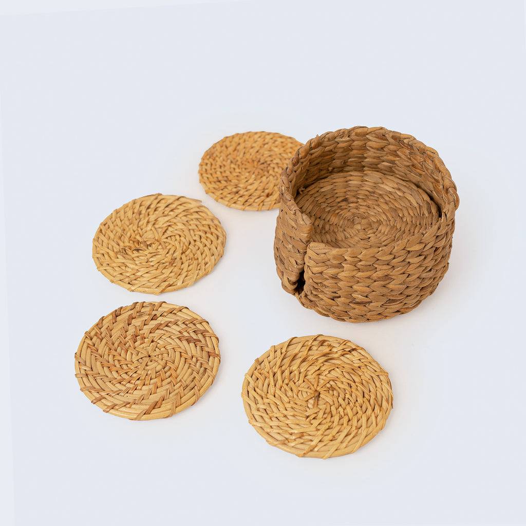 LAI - Water Hyacinth Coasters (Set of 6 with Holder)
