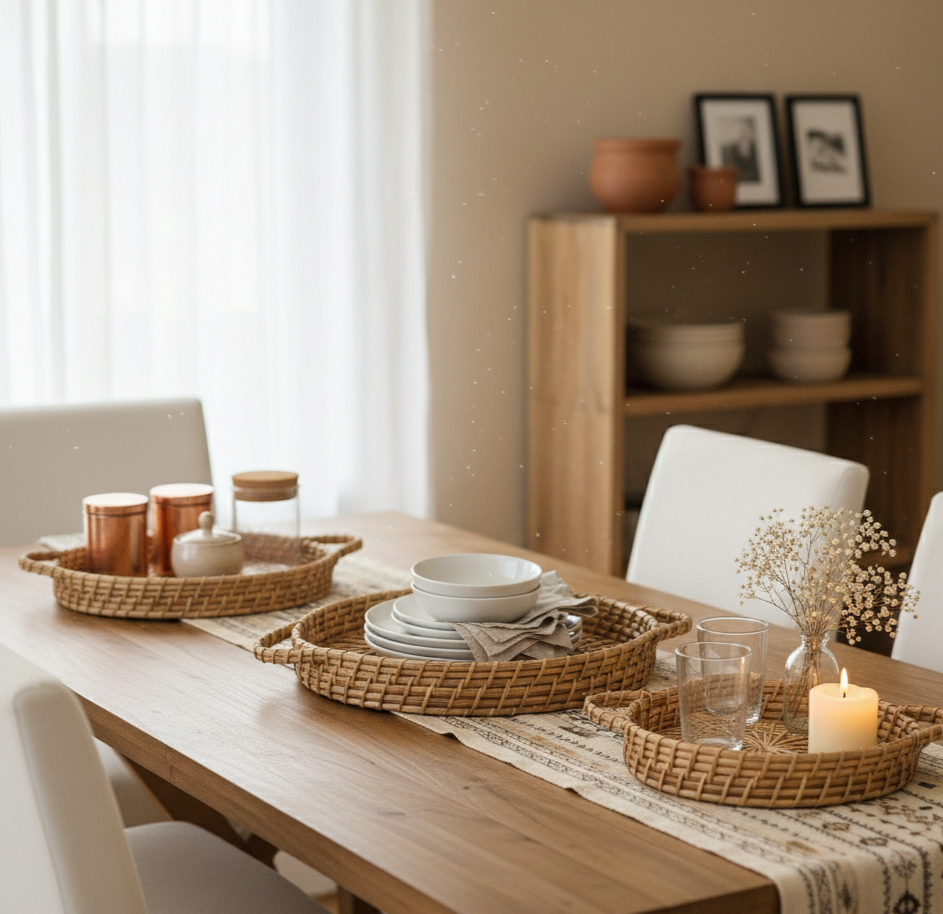 POCHURY - Bamboo Tray- Set of 3